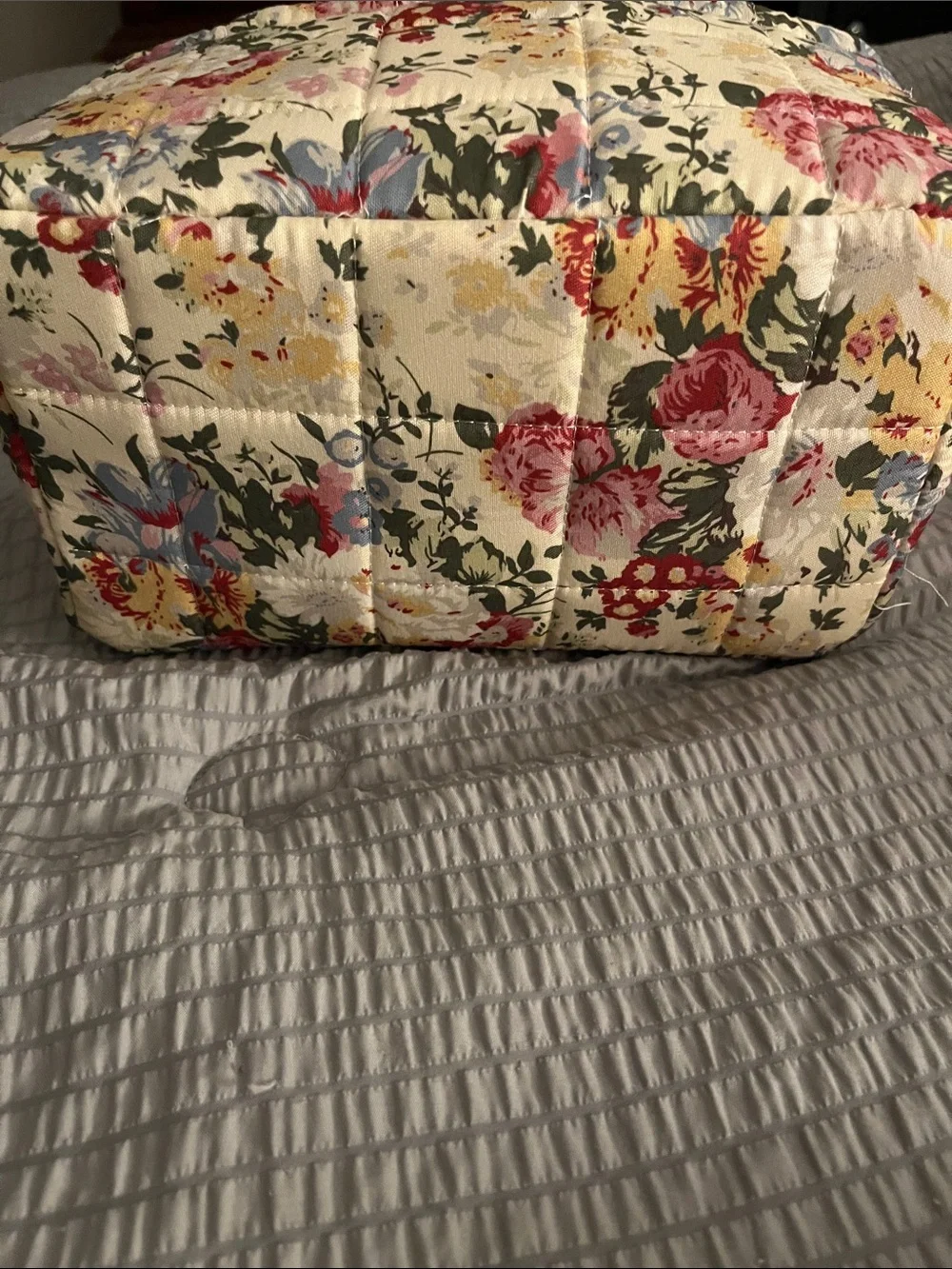 Floral Fabric Storage Basket Organizer Caddy w/ Handles Nursery Craft Bin NWOT